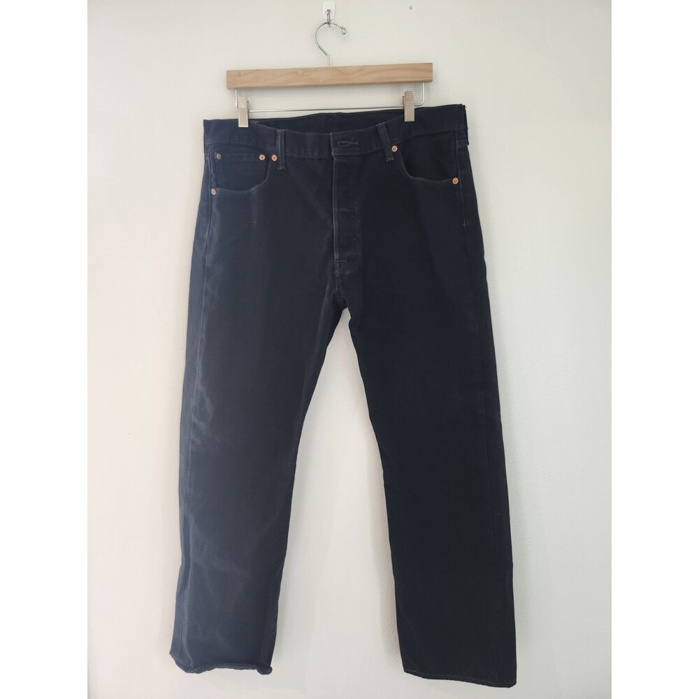 Levi's 501 Straight Black Denim Button Fly 36x30